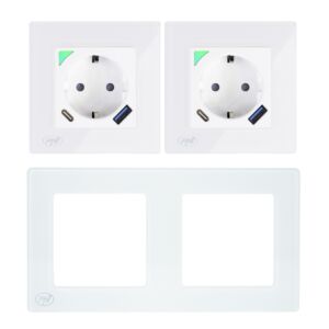 PNI SmartHome WP202 WiFi Smart Double Socket Kit s vestavěným montážním rámem Ovládání internetu