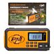 Přenosné rádio PNI DYN300, s dynamem, solární nabíjení, baterka, powerbanka 4000 mAh, SOS, oranžová