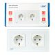 PNI WP202W vestavná dvouzásuvka, se skleněným rámem, 16A, 2X3000W, 230V, bílá