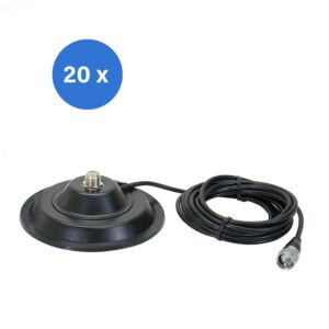 Krabice s 20 kusy magnetické základny PNI 145/PL 145 mm obsahuje 4m kabel a zástrčku PL259