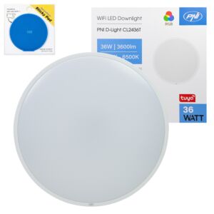 PNI D-Light CL2436T Wi-Fi LED stropní svítidlo, RGBW, 36 W, stmívatelné s lepící podložkou a vlaječkou v balení