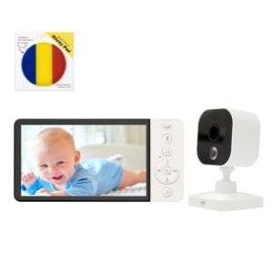 Videochůvička PNI BM500 s 5palcovou bezdrátovou obrazovkou 2,4 GHz a samolepicí podložkou
