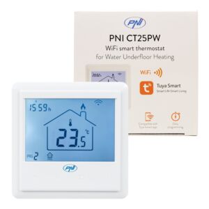 Vestavěný chytrý termostat PNI CT25PW WiFi, ovládání internetu, podlahové vodní vytápění, pohony, strom