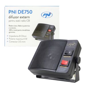 Externí reproduktor PNI DE750 pro CB rozhlasové stanice, 8 Ohmů, 4 W, 3palcový reproduktor, 3,5 mm jack