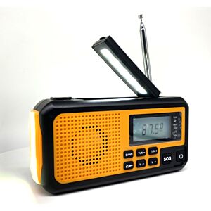 Přenosné rádio PNI DYN300 Orange s dynamem, baterka, solární nabíjení, powerbanka 4000 mAh, SOS