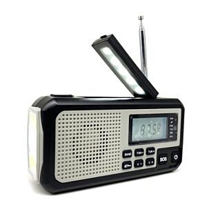 Přenosné rádio PNI DYN310 Grey s dynamem, baterka, solární nabíjení, powerbanka 4000 mAh, SOS