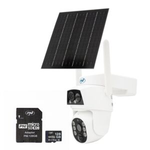PNI IP894 GSM 4G PTZ video kamerový balíček a PNI 128GB microSD paměťová karta