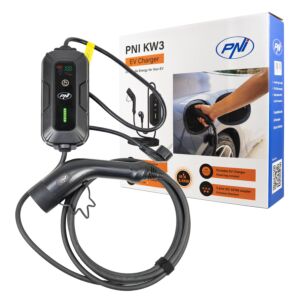 Přenosná nabíječka PNI KW3, 16A, 3,5KW, pro elektromobily, 230V, jednofázová, kabel typu 2 a 5pinový konektor IEC62