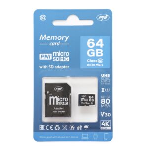 Paměťová karta PNI MicroSD 64GB s SD adaptérem