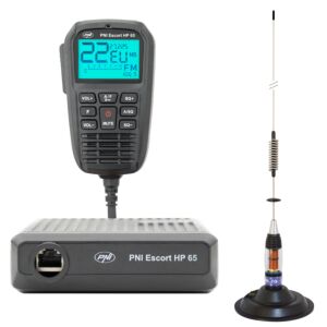 Sada CB rádiové stanice PNI Escort HP 65 ASQ a CB antény PNI ML70 s magnetem