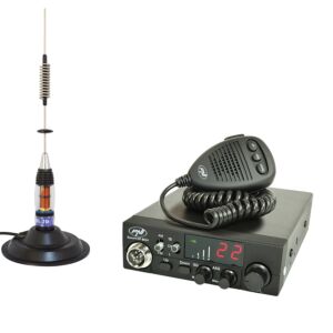 CB PNI ESCORT Sada radiostanic HP 8024 ASQ, 12-24 V, 40 kanálů, 4W + CB PNI ML70 anténa s magnetem