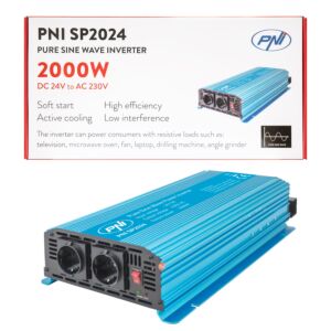 Měnič napětí PNI SP2024 24V napájení 230V výstup 2000W čistá sinusová vlna