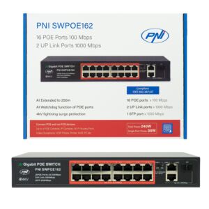 SWPOE162 POE PNI switch s 16 POE porty a 2 1000Mbps porty