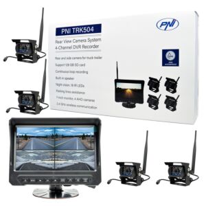PNI TRK504 bezdrátová video monitorovací sada pro nákladní DVR s LCD monitorem a 4 kamerami