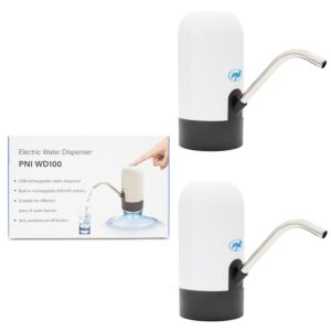 Balení 2bc Elektrická pumpa na láhev na vodu PNI WD100 nabíjení přes USB-C, baterie 800 mAh, výkon 4W