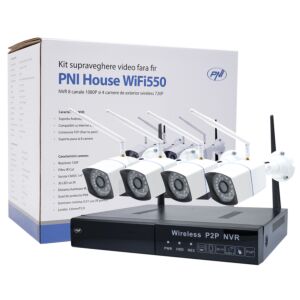 Souprava pro sledování videa PNR House WiFi550 NVR a 4 bezdrátové kamery, 1,0 MP