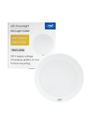 LED stropní svítidlo PNI D-Light CL2424 24 W, kulaté, 2700 K, napájení 230 V, 2640 lm, teplá bílá, průměr 29 cm