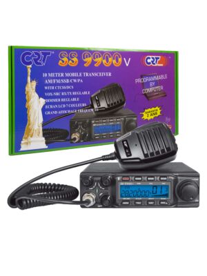 Amatérská radiostanice CRT SS 9900V AM, FM, LSB, USB, CW 28-29,7 MHz, ASQ, DTMF, Roger Beep, 12V, CTCSS, DCS, programovatelná