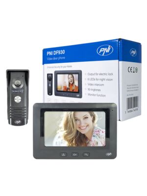 PNI DF930 video interkom s 1 monitorem, 7palcový LCD displej, 800x480, elektromagnetický výstup yala, černá