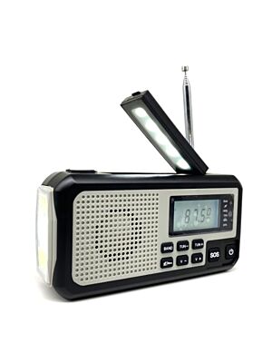 Přenosné rádio PNI DYN310 Grey s dynamem, baterka, solární nabíjení, powerbanka 4000 mAh, SOS