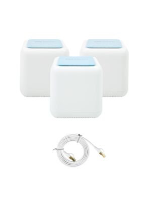 Balíček gigabitového Wi-Fi Mesh systému PNI GB1200 a plochý síťový kabel 1bc S/STP CAT8 PNI U8015W 1,5 m