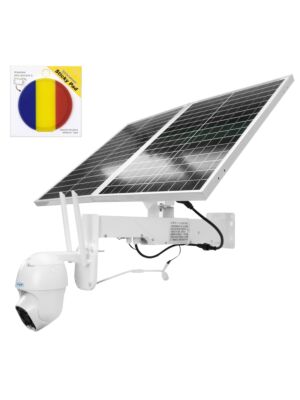 PNI IP60 Live PTZ video dohledová kamera s panelem solárního panelu, 2MP, GSM 4G a Sticky Pad Flag