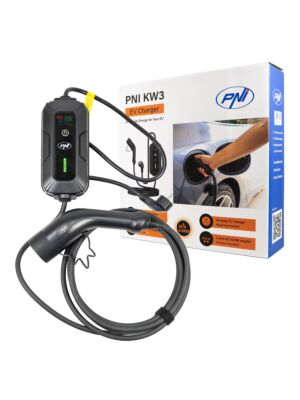 Přenosná nabíječka PNI KW3, 16A, 3,5KW, pro elektromobily, 230V, jednofázová, kabel typu 2 a 5pinový konektor IEC62