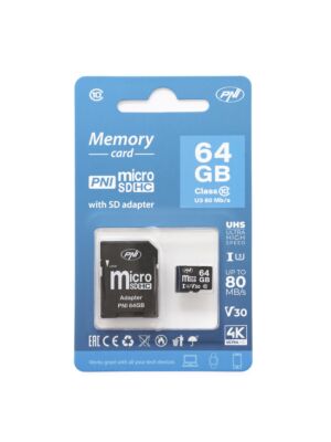 Paměťová karta MicroSD PNI 64 GB s adaptérem SD třídy 10