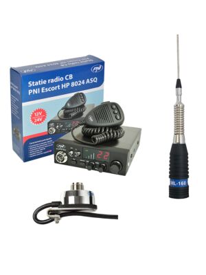 CB PNI ESCORT Rádiová stanice HP 8024 ASQ + CB PNI ML160 anténa s podporou T941