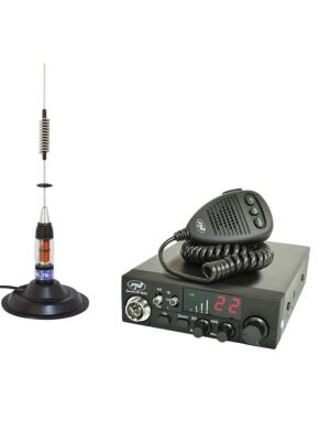 CB PNI ESCORT Sada radiostanic HP 8024 ASQ, 12-24 V, 40 kanálů, 4W + CB PNI ML70 anténa s magnetem