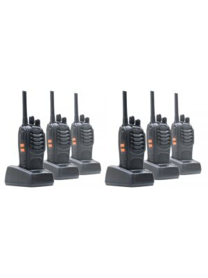 Sada 6 přenosných rádiových stanic PNI PMR R40 PRO včetně baterií, nabíječek a sluchátek