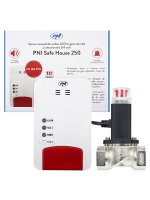 Sada PNI Safe House Dual Gas 250 se senzorem oxidu uhelnatého (CO) a zemním plynem a elektromagnetickým ventilem