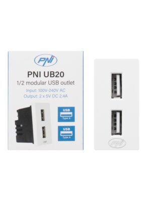 Zásuvka elektrická 2 x USB PNI UB20, 5V 2.4A