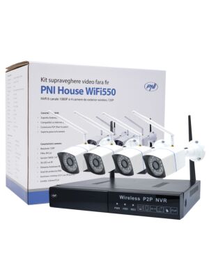 Souprava pro sledování videa PNR House WiFi550 NVR a 4 bezdrátové kamery, 1,0 MP