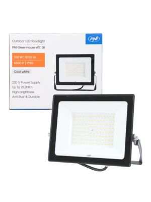 LED reflektor PNI GreenHouse WS130 100 W, napájení 230 V, 8700 lm, 6500 K, IP65